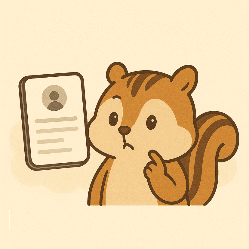 チームメンバーの活動を確認するリスのイラスト